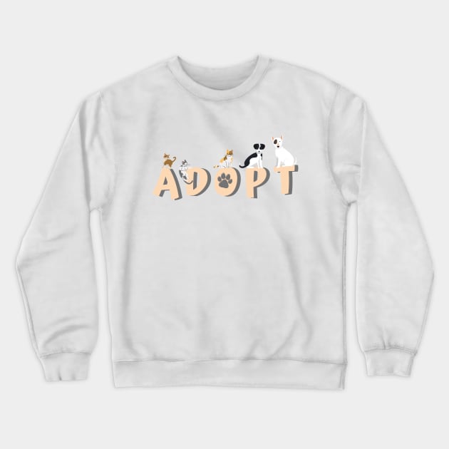 Adopt Don't Shop Crewneck Sweatshirt by Gutsy Monkey Tees